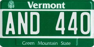 VT license plate AND440