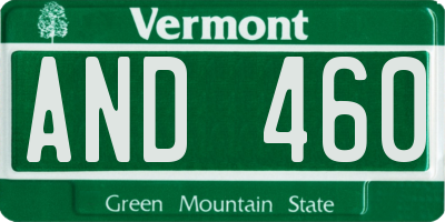 VT license plate AND460