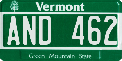 VT license plate AND462