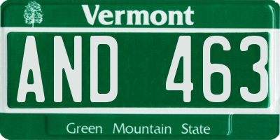 VT license plate AND463