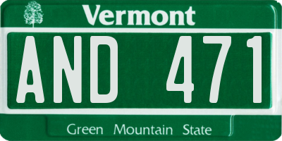 VT license plate AND471