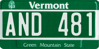 VT license plate AND481
