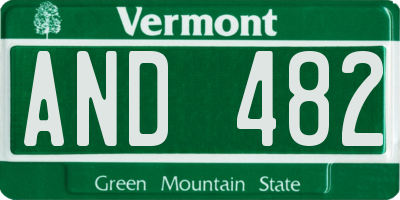 VT license plate AND482