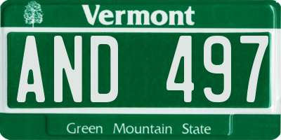 VT license plate AND497