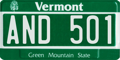 VT license plate AND501