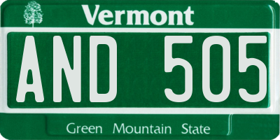 VT license plate AND505