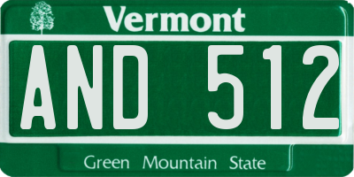 VT license plate AND512