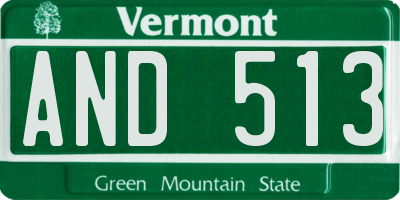 VT license plate AND513