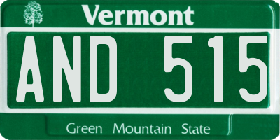 VT license plate AND515