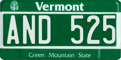 VT license plate AND525