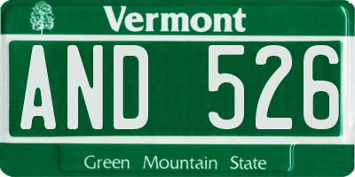 VT license plate AND526
