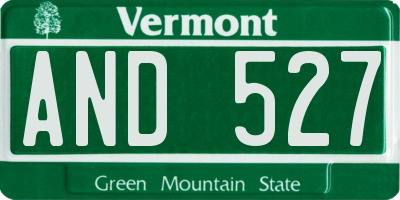 VT license plate AND527