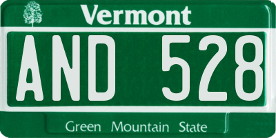 VT license plate AND528