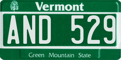 VT license plate AND529