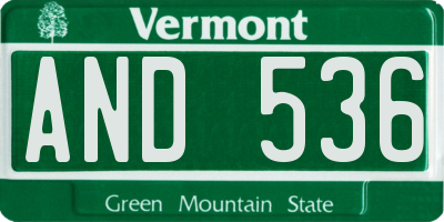 VT license plate AND536