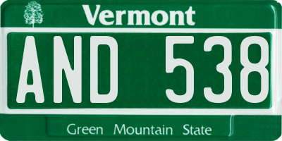 VT license plate AND538