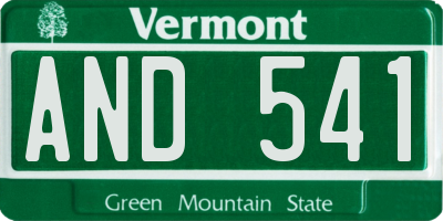 VT license plate AND541