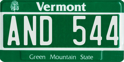 VT license plate AND544