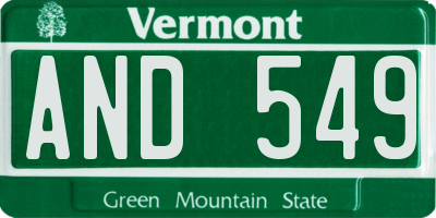 VT license plate AND549