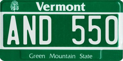VT license plate AND550