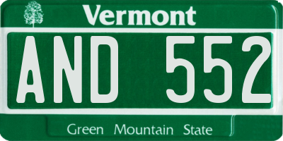 VT license plate AND552