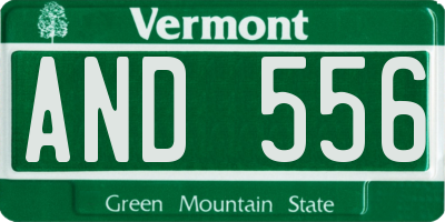 VT license plate AND556