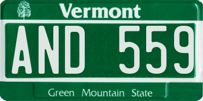 VT license plate AND559