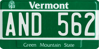 VT license plate AND562