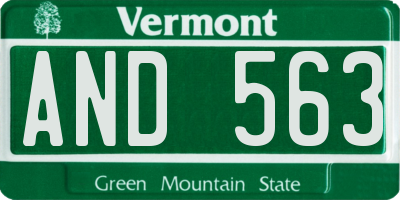 VT license plate AND563