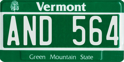 VT license plate AND564