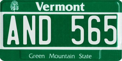 VT license plate AND565