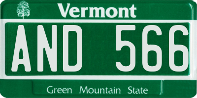 VT license plate AND566