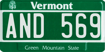 VT license plate AND569