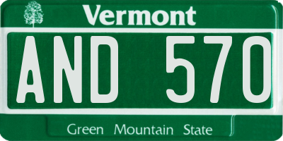 VT license plate AND570