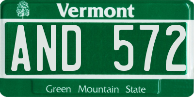 VT license plate AND572