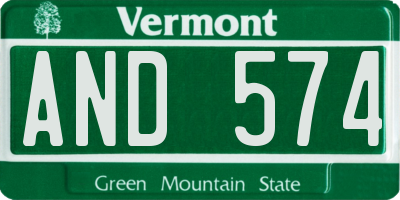 VT license plate AND574