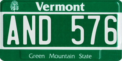 VT license plate AND576