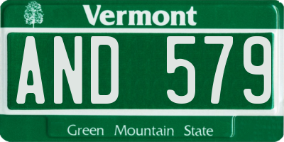 VT license plate AND579