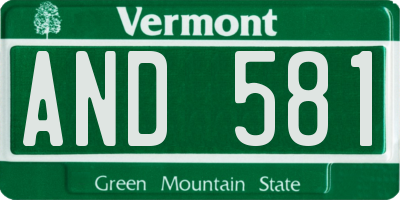 VT license plate AND581