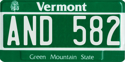 VT license plate AND582