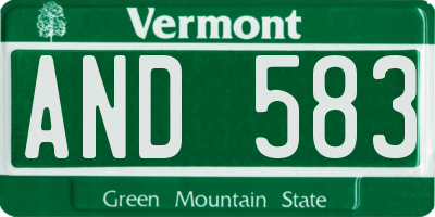 VT license plate AND583