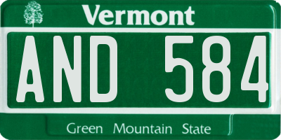 VT license plate AND584