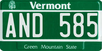 VT license plate AND585