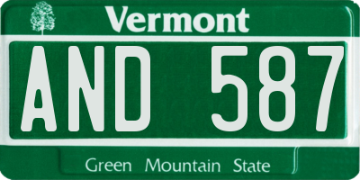 VT license plate AND587