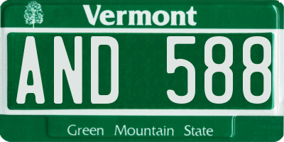 VT license plate AND588