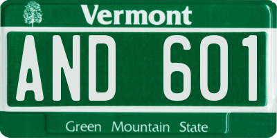 VT license plate AND601