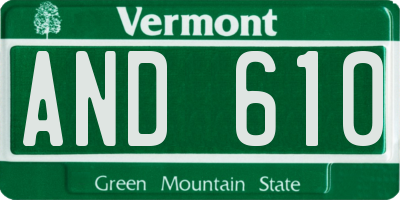 VT license plate AND610
