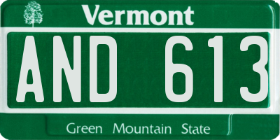 VT license plate AND613