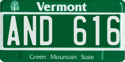 VT license plate AND616
