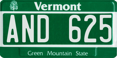 VT license plate AND625